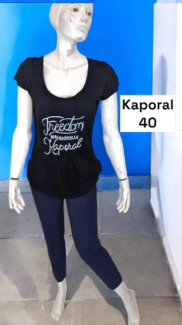 Haut Top Manches Longues Kaporal Taille 38 - Bleu, Motif Carreaux - Neuf Avec étiquettes