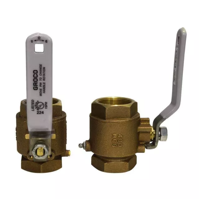 GROCO 3/4" NPT Bronze Inline Ball Valve #IBV-750