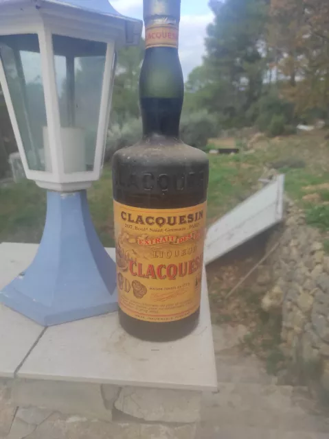 Ancienne bouteille de Liqueur CLACQUESIN  pleine , no Chartreuse