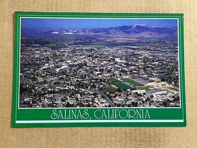 Postcard Salinas Valley CA California Aerial View Vintage PC