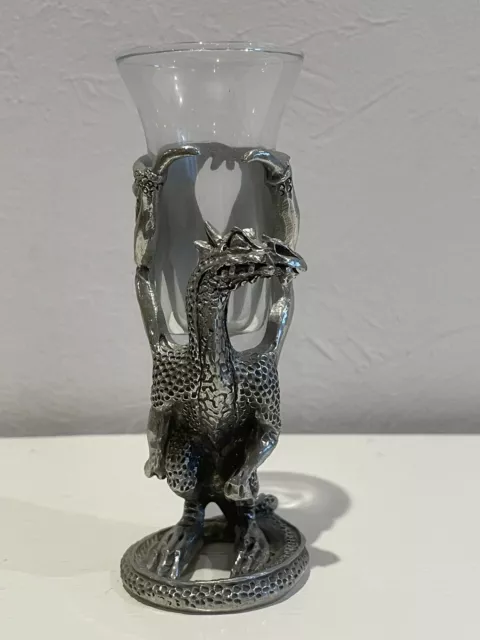 ROYAL SELANGOR LORD of the rings pewter Smaug Shot Glass Or Chess Piece ...