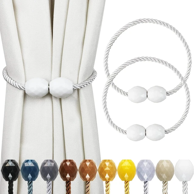 Strong Magnetic Curtain Tiebacks White 2 Pack Decorative Tie Backs Outdoor Curta