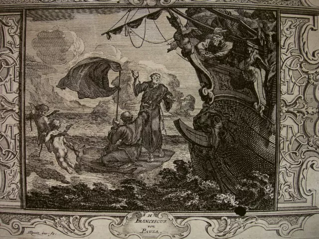 M. H. Rentz `Franciscus De Paula; Francesco Da Paola; Messina´ Radierung, 1725