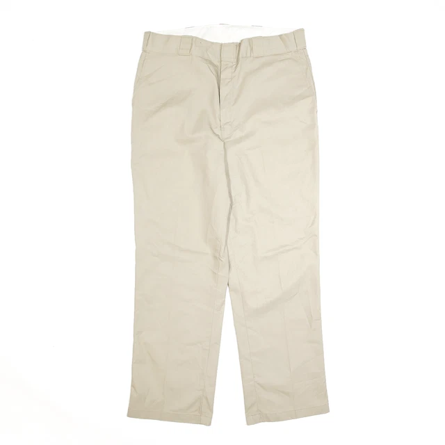 DICKIES Utility pantaloni dritti beige cachi regolari da uomo W36 L30