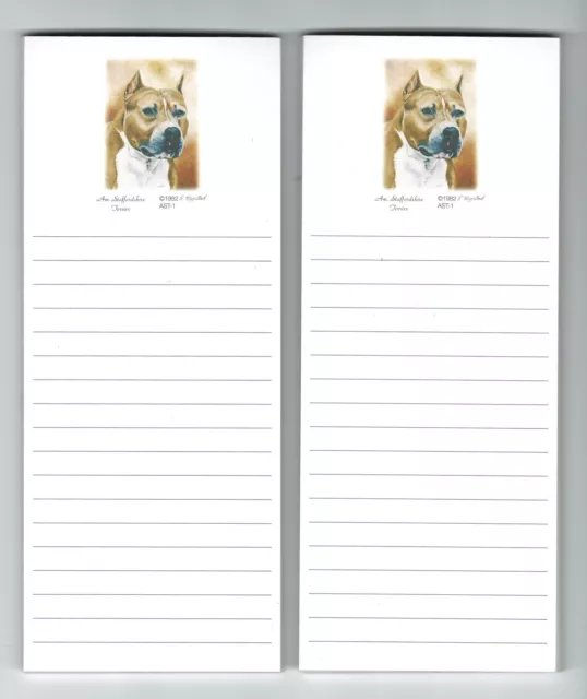New AmStaff Terrier Magnetic Refrigerator 2 List Pads by Artist Ruth Maystead