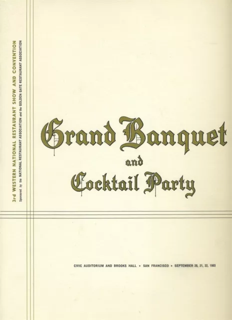 1955 Grand Banquet Menu Western National Restaurant Show San Francisco