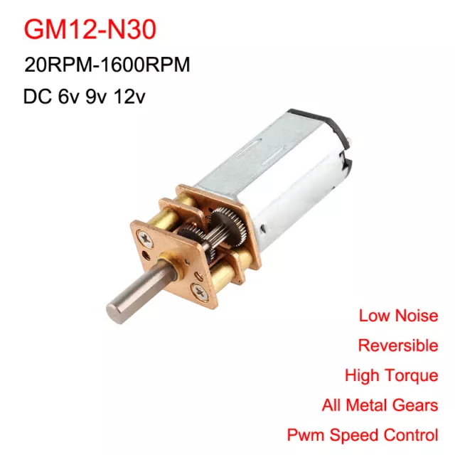 Mini Getriebemotor N20 für Modellbau, RC, DC 3V 6V 9V 12V, 15-380RMP mikro  micro