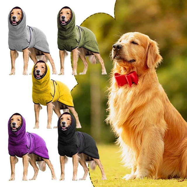 Dog Bathrobe Towel Microfibre Bath Robe Pet Super Absorbent UK Coat Drying T5C0
