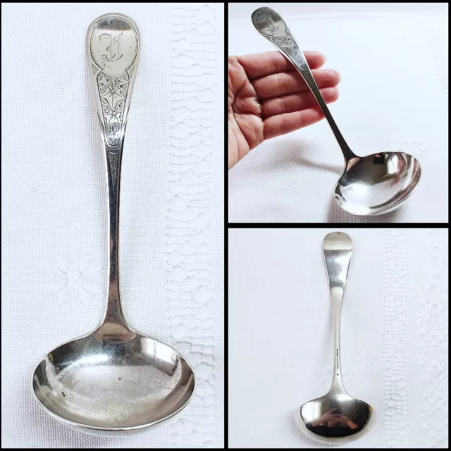 Antique Ivy  By Tiffany Sterling Silver Gravy or Sauce Ladle 7"