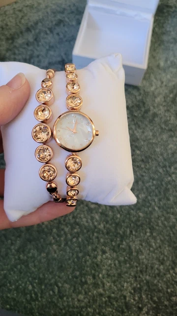 Aurora swarovski crystal top friendship bracelet watch