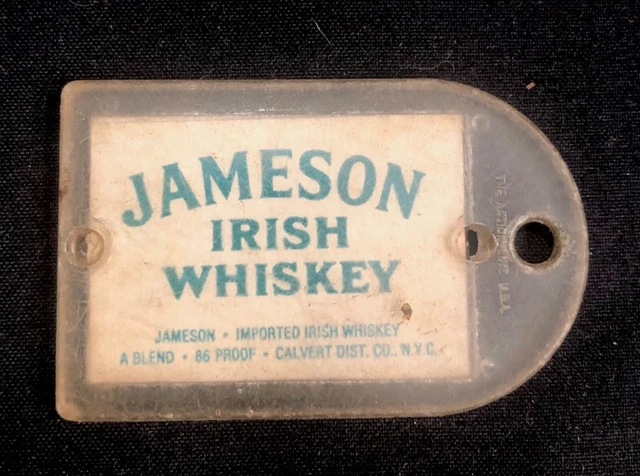 Vintage Jameson Irish Whiskey Lenticular Key Fob, 'Scotch without smoke '