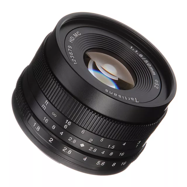 7artisans 50mm F/1.8 Prime Lens Manual Focus MF For Canon EF-M Mount EOS M10 M6