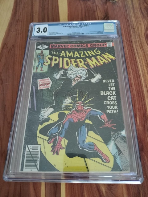 Amazing Spider-Man #194 Cgc 3.0 White Pages 🔥 1St Appearance Of Black Cat 1979