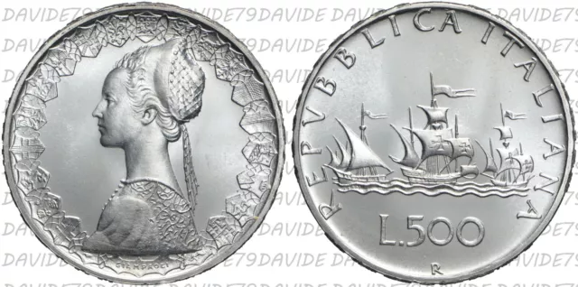 02151] Repubblica Italiana - 500 Lire D'argento Caravelle 1969 _ Fdc