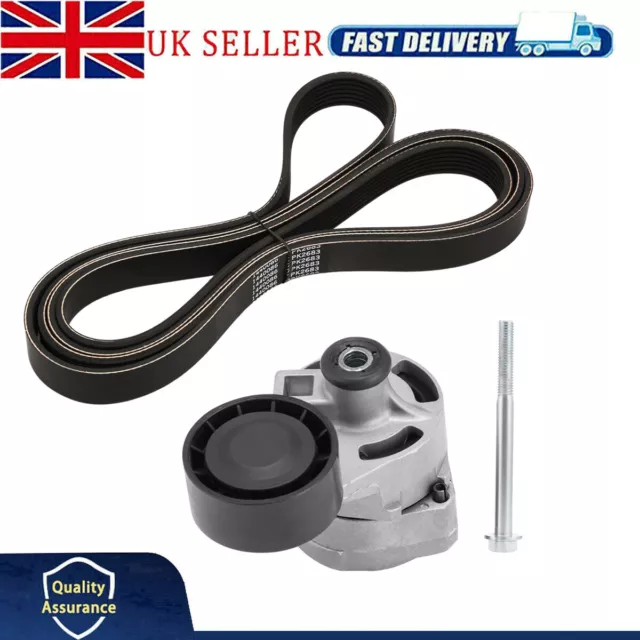 Fan Drive V Belt & Tensioner For Ford Transit MK7 2.4 TDCI Without A/C 7PK2683