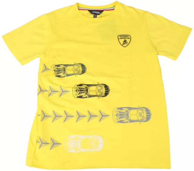 AUTOMOBILI LAMBORGHINI Kinder Jungen T-Shirt Gelb Größe 140/168 9-10 Jahre