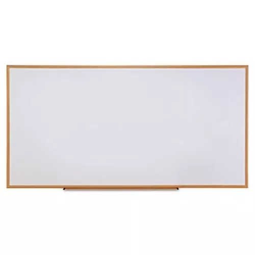 Universal Dry Erase Marker Board, Melamine, 96 x 48, Oak Wood Frame
