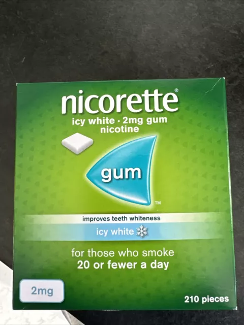 Nicorette Nicotine 2mg Icy White Gum - 210 Pieces