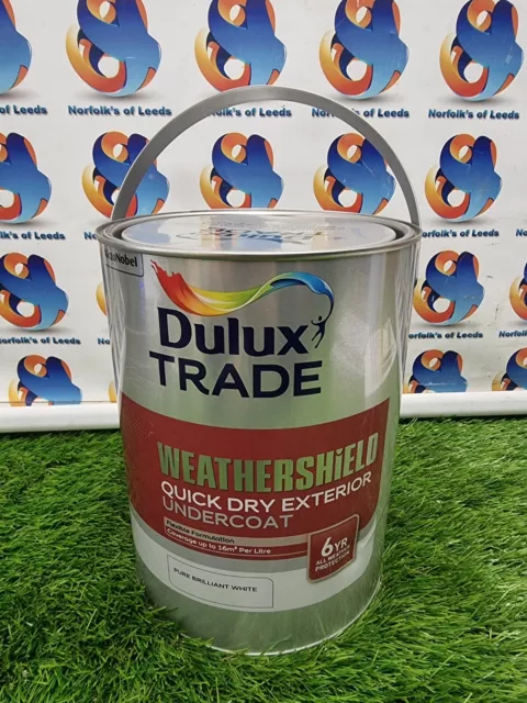 Dulux Trade Weathershield Quick Dry Undercoat Pure Brilliant White free post 5L