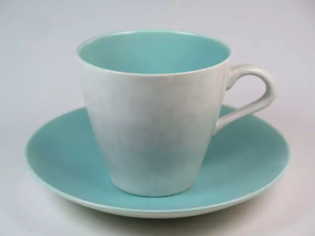 REPLACEMENT Poole Pottery Twintone Cup & Saucer Ice Green & Seagull C56 1950s