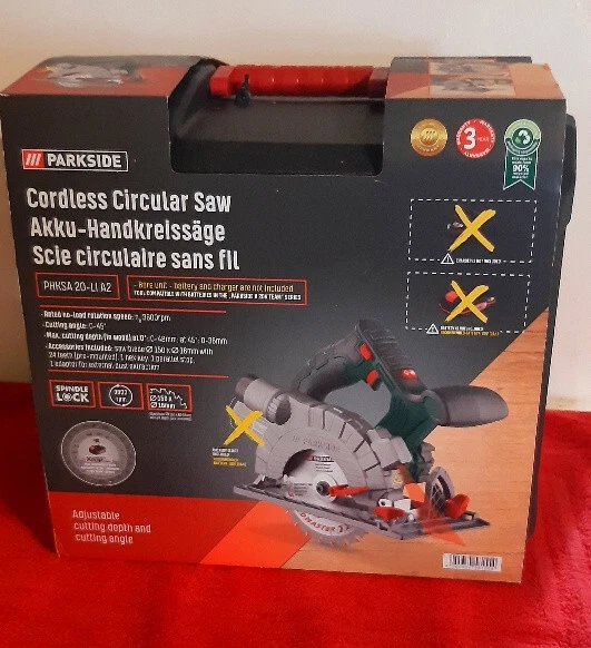 Parkside PHKSA 20-Li B3 Scie Circulaire Sans Fil 20V - Compacte Et Puissante (sans Batterie)