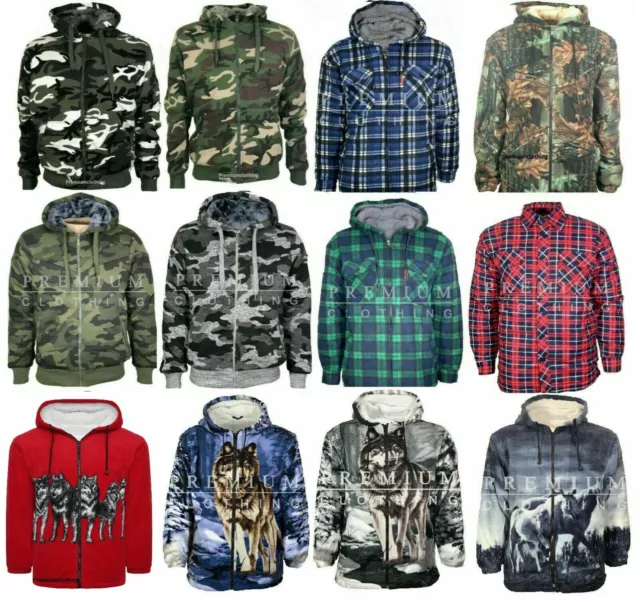 Mens Womens Hooded Fur Sherpa Fleece Thermal Jacket EXTRA Thick Warm Coat GIFT