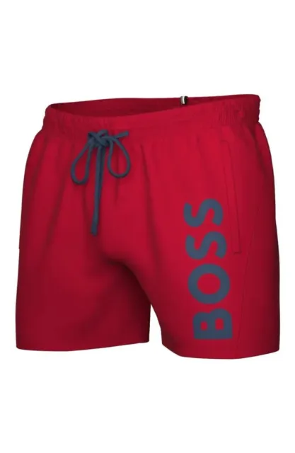 NWT Hugo Boss Men Swim Trunks/ Shorts Quick-Drying Large Contrast Boss Logo Sz L