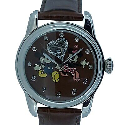 Disney Mickey & Minnie Mouse Unisex Round Shape Skeleton Automatic Wrist Watch