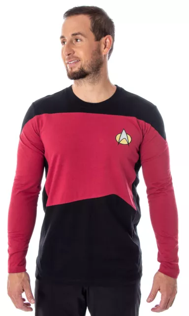 Star Trek Next Generation Men's Picard Uniform Costume Long Sleeve Shirt