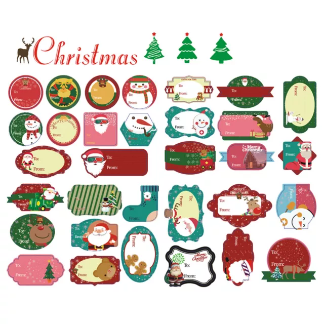 4 Sheets Scellement De Noël Stickers Sac Shopping Dessin Animé