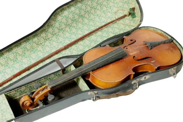 Old Violin IN Violin Case 1927? Holzgeige Violin + Violin Bow 60cm Geigen