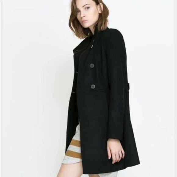 ZARA BASIC BLACK Wool Womens Peacoat Ref 8099 308 Size M New with tags 29.99 PicClick UK