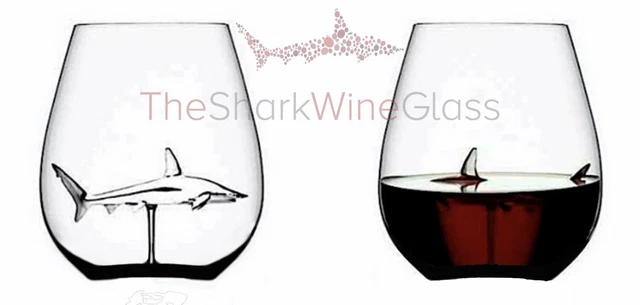 Shark on sale wine glasses