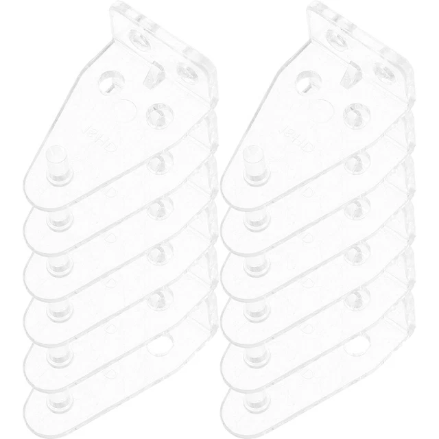 MEETOOT Staffe Per Tende Bianche 4 Pezzi – 2 Set, Metallo, Basso Profilo, 6x5x2.5 Cm