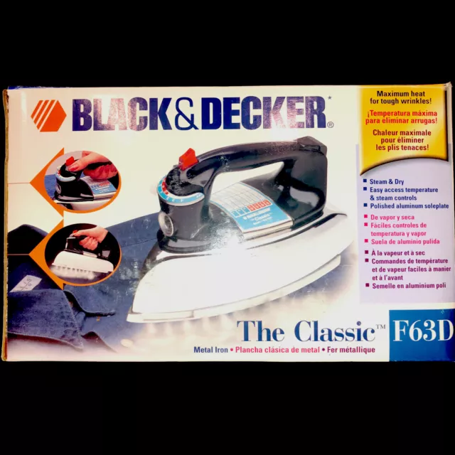 Black & Decker Iron The Classic Steam Dry Metal Non-Stick Soleplate F65D  Works
