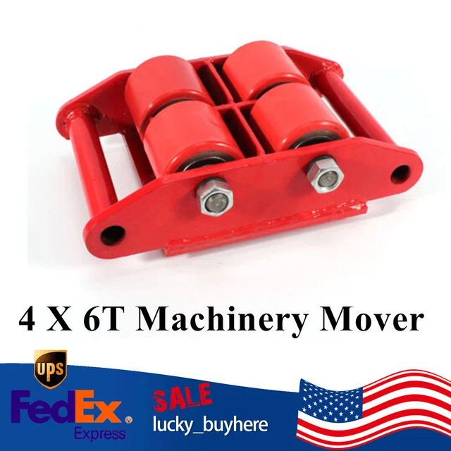 4 X 6T Machinery Mover Skate Industrial Heavy Duty Moving Roller 360° Rotating