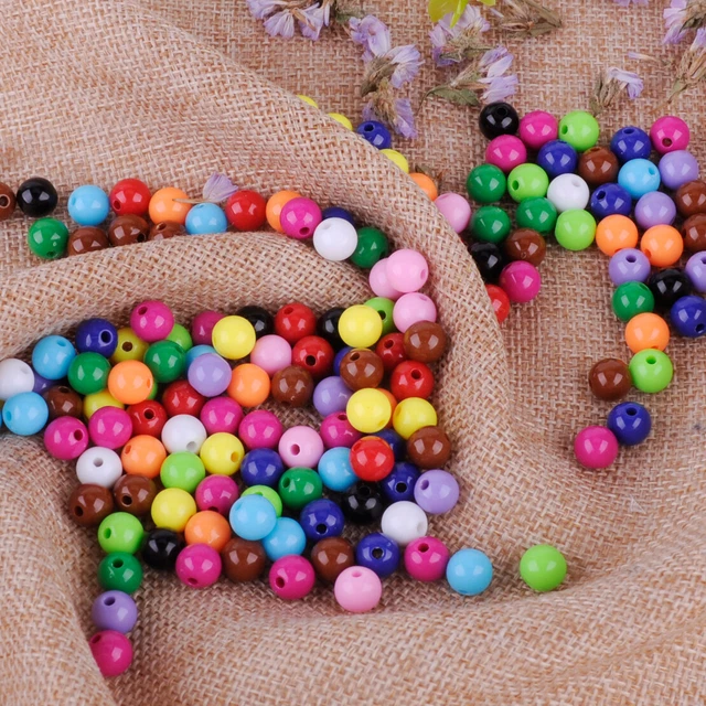 150pc 8mm Round Mixed Color Loose Spacer Acrylic Beads Charms Jewelry Making Nm
