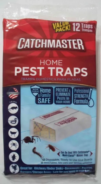 Catchmaster Home Pest Traps-Mice & Insects-12 Pack Glue Boards-Combo Ship