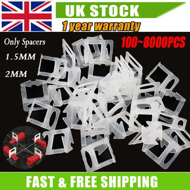 100~8000pcs Tile Leveling Spacer System Tool Clips Flooring 2mm 1.5mm