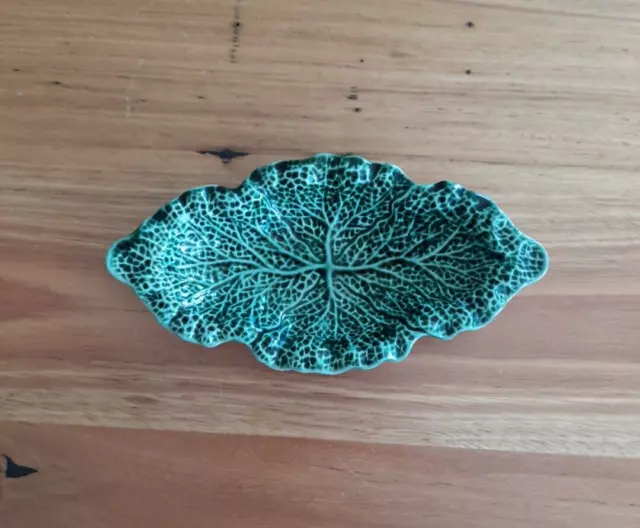 Vintage Shorter & Sons England Gourmet Ware Majolica Cabbage Leaf Tray /  Dish