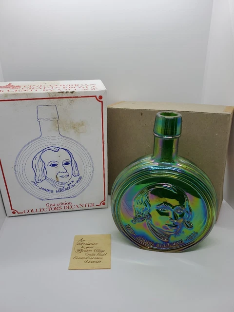 Wheaton Limited 1st Ed Iridescent Glass Bottle Presidental Series James Madison