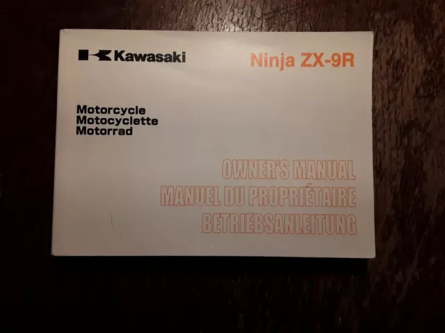 Kawasaki Zx900 R E2 Owners Manual / Handbook / Booklet