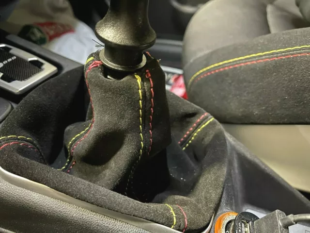 CUFFIA leva CAMBIO per FIAT GRANDE PUNTO EVO ABARTH in VERA PELLE scamosciata