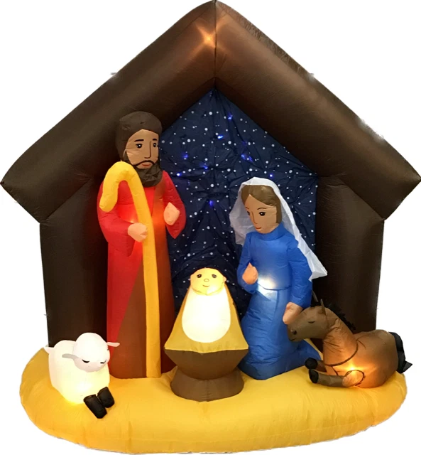 7FT GEMMY AIRBLOWN Inflatable Prototype Christmas Nativity Scene w/LED
