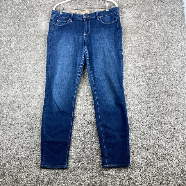 Paige Peg Skinny Denim Jeans Women's Size 31 Blue Mid Rise Medium Wash 5-Pocket