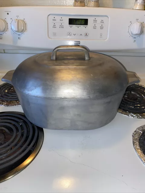 Vtg Wagner Ware Sidney 0 Magnalite 4265-P Aluminum Roaster Dutch Oven w Lid 8 Qt