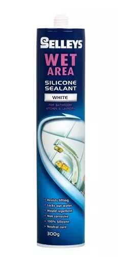 Selleys Silicone Wet Area Mould & Water Resistant White 300g Sealant