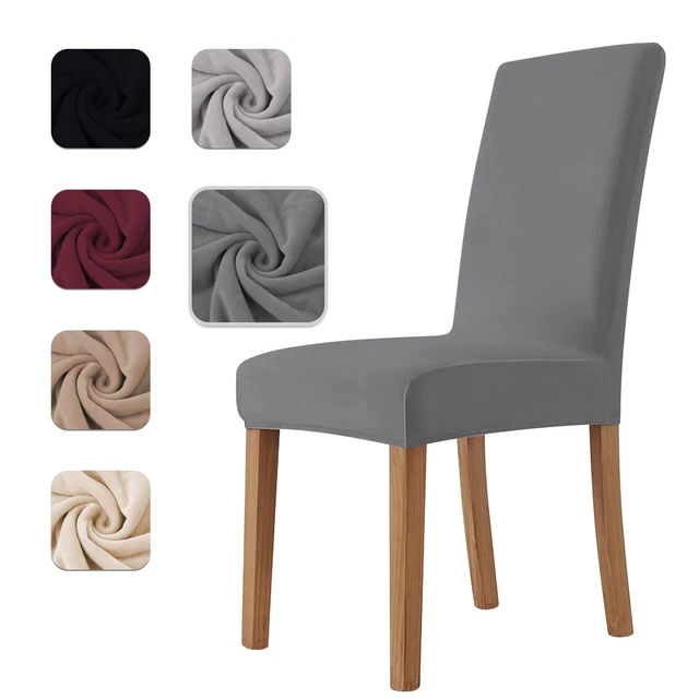 Coprisedie Elasticizzati 4 Pezzi - Impermeabili, Lavabili, Taglia Universale, Per Cucina E Soggiorno (Beige)