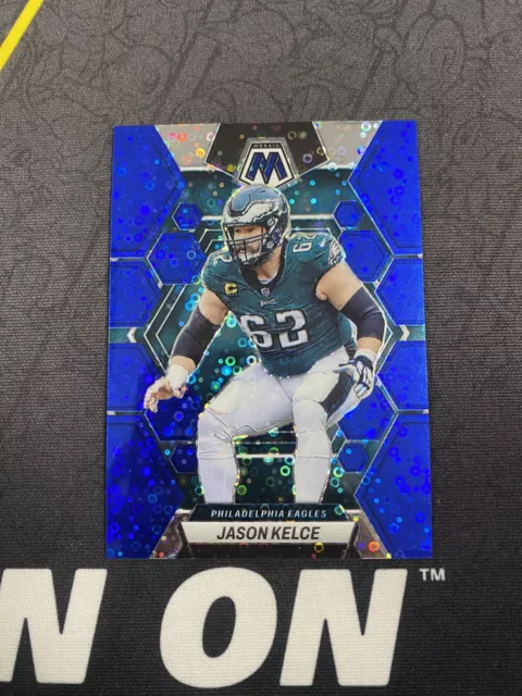 2023 Panini Mosaic Jason Kelce Blue Disco /75 #196