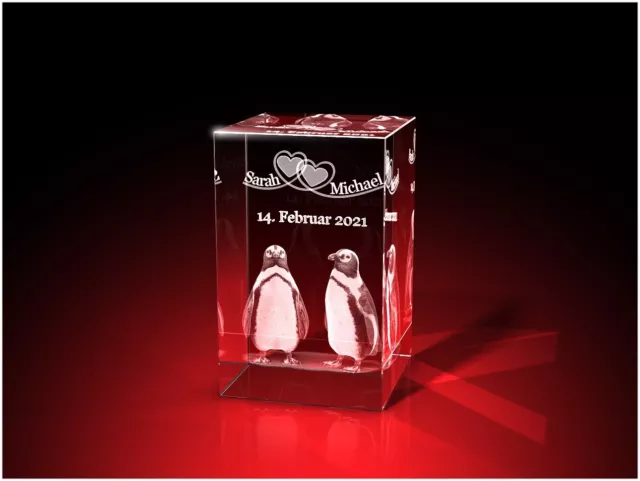 3D Glas Gravur Glasfoto Laser Kristallglas Personalisiert Valentinstag Geschenk